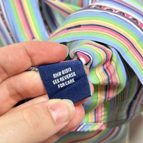 Robert Graham Shirt Mens Colorful Button Up Large Embroidered Striped Floral - Picture 11 of 16